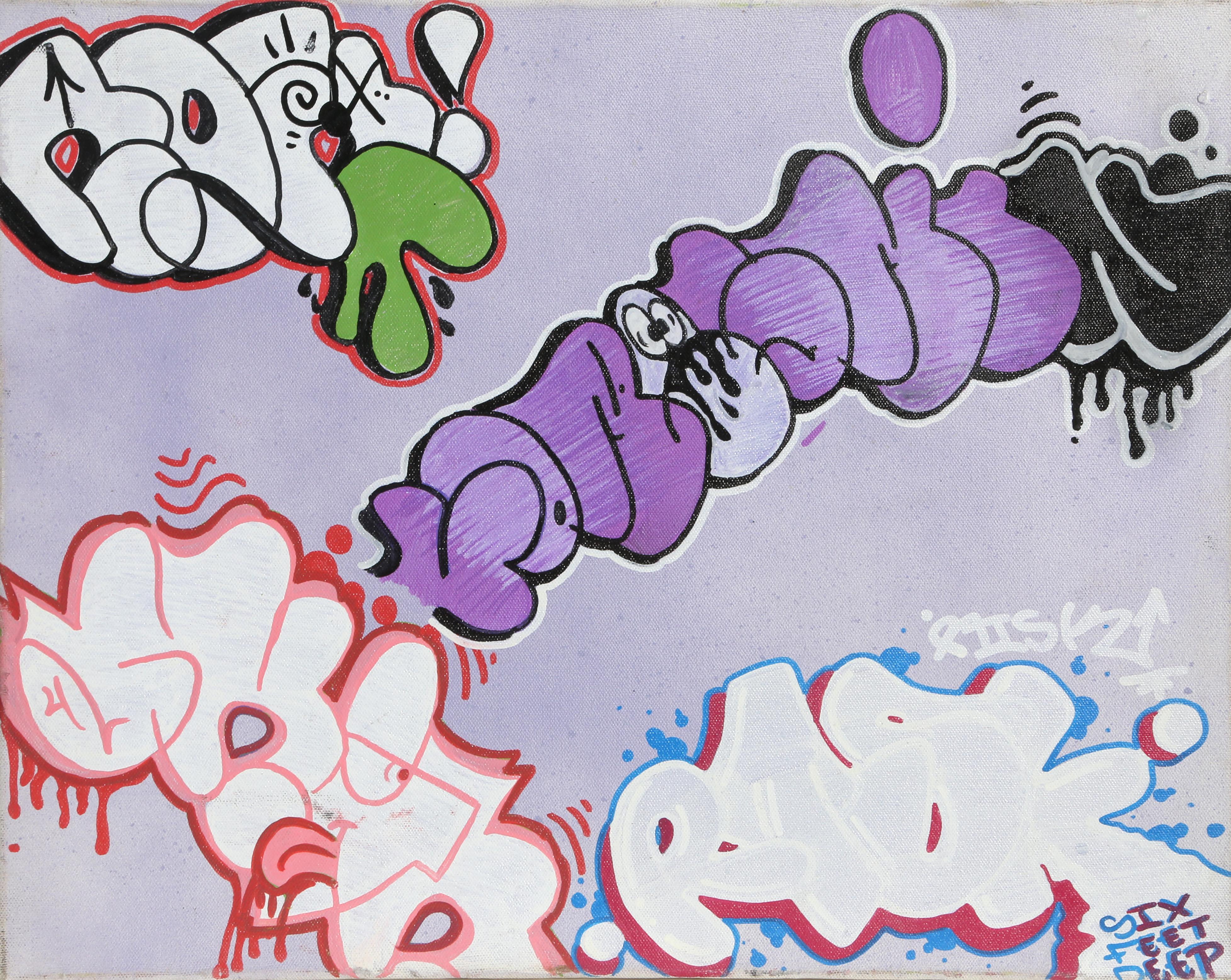 Risk, Mixed Media Graffiti Painting on Canvas