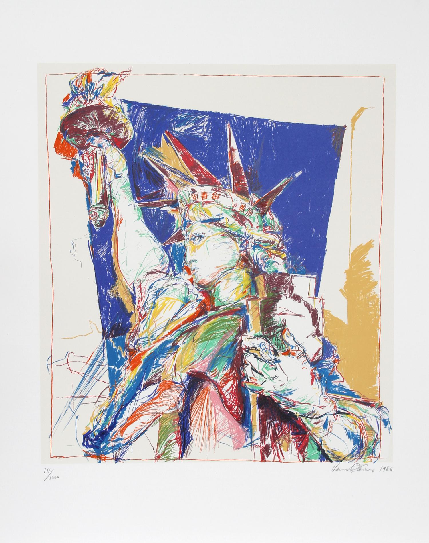 Artiste :  Vance Caines
Portefeuille : Collectional S
Titre :  Liberté
Année :  1986
Support : Sérigraphie, signée et numérotée au crayon 
Edition :  1000
Format du papier : 42 x 30 pouces (101,68 x 76,2 cm)