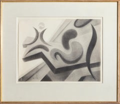 Modern Abstract Still-Life Drawing by Benjamin Benno 1961