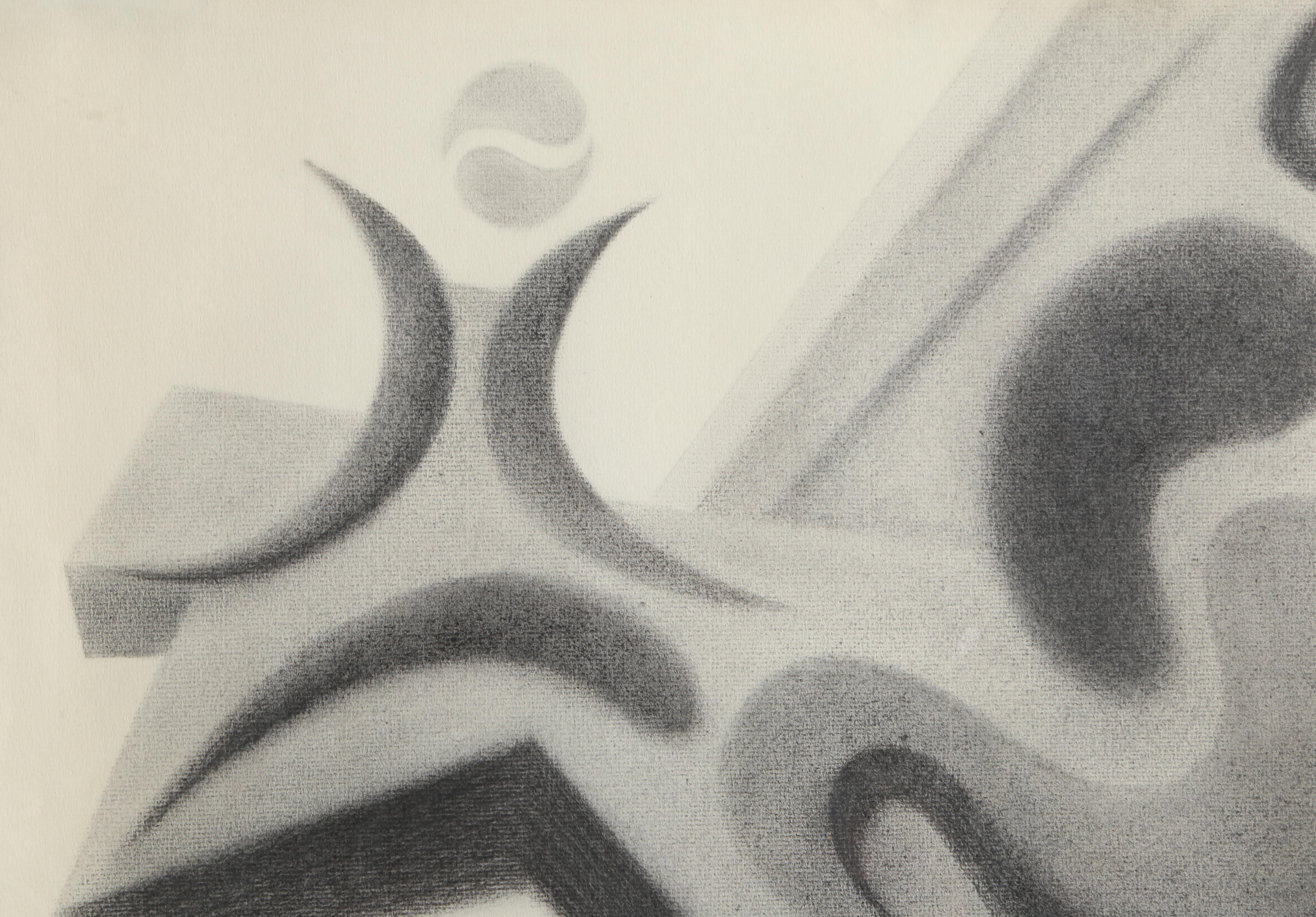 Moderne moderne abstrakte Stillleben-Zeichnung von Benjamin Benno 1961 – Art von Benjamin G. Benno