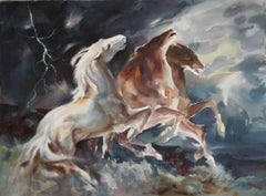 Lumen Martin Winter, "Blitze", Aquarell auf Papier, um 1975