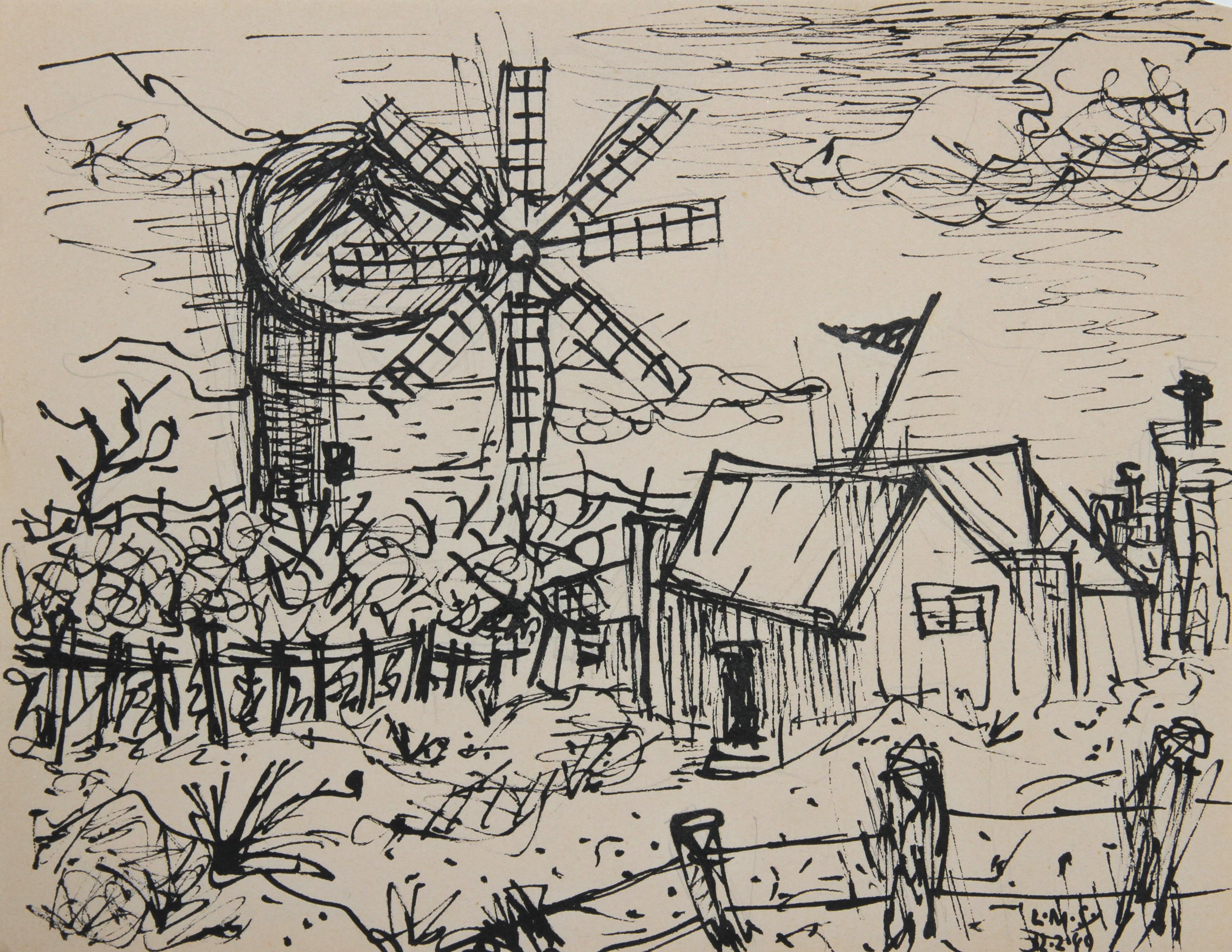 Farmhouse with Windmill