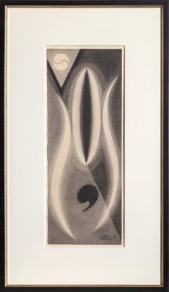 La vida de una coma, dibujo abstracto moderno de naturaleza muerta de Benjamin Benno 1961