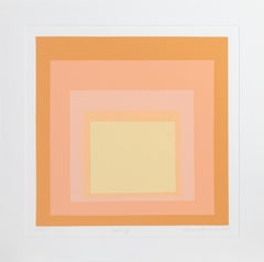 Homage to the Square (Spring), Geometric Screenprint by Barbara Lynch Zinkel