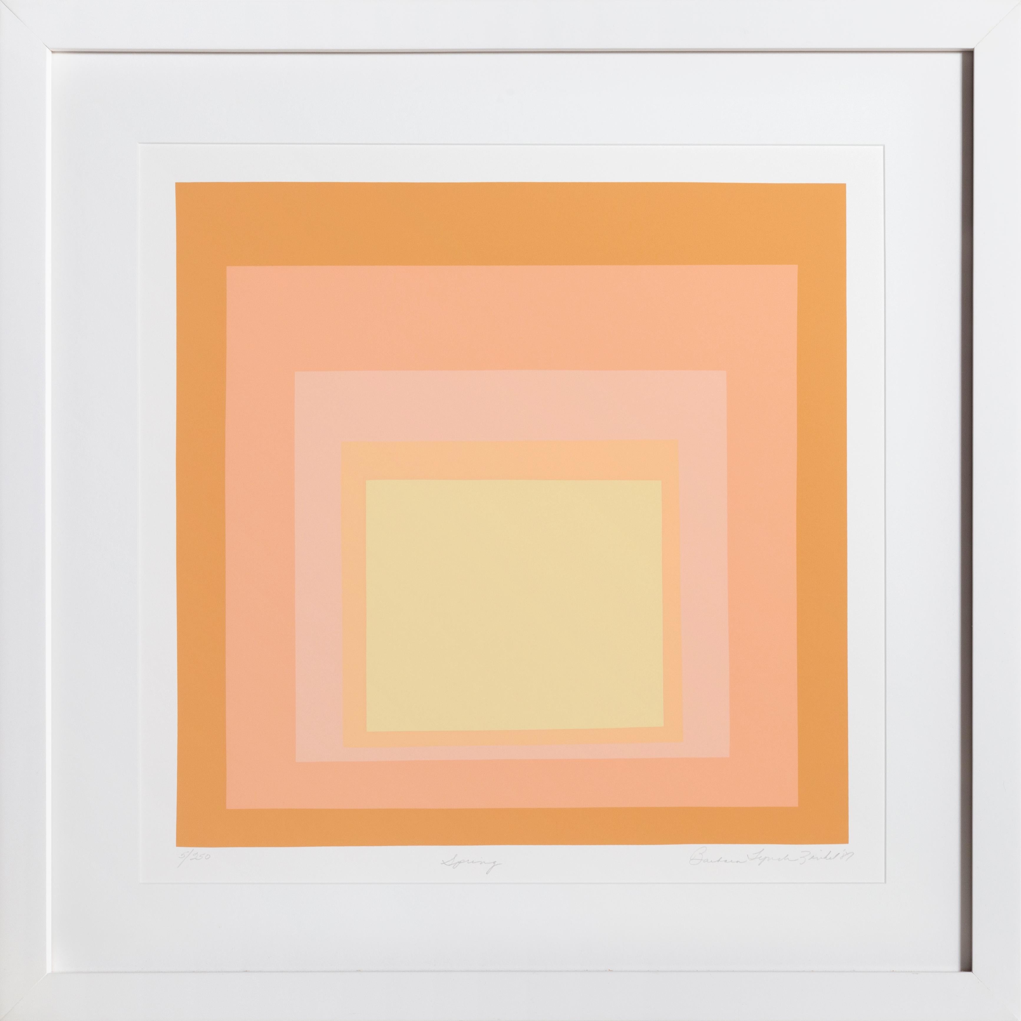 Barbara Lynch Zinkel Abstract Print - Homage to the Square (Spring)