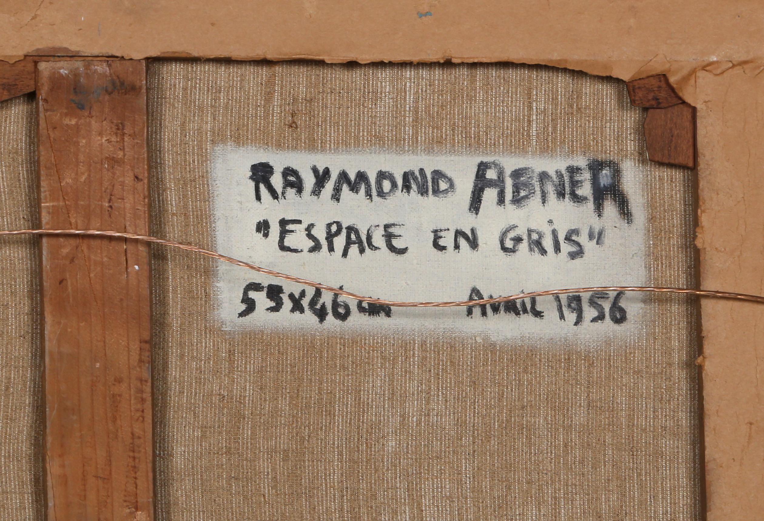Espace en Gris, dipinto espressionista astratto di Raymond Abner 1956 in vendita 3