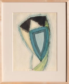 Head of a Man, Modern Watercolor by Benjamin Benno 1940