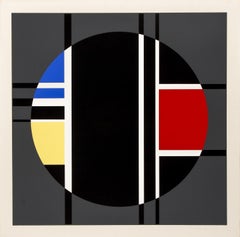 De Stijl Geometric Abstract Screenprint by Jean Gorin 1970