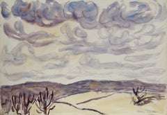 Paesaggio occidentale, acquerello moderno di Allen Tucker 1931