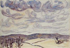 Vintage Western Landscape, Watercolor by Allen Tucker 1931