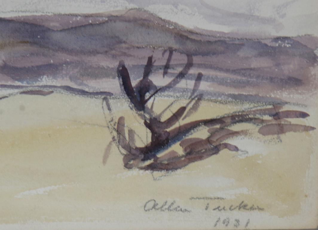 Artist: Allen Tucker, American (1866 - 1939)
Title: Western Landscape
Year: 1931
Medium: Watercolor, signed and dated
Size: 14 in. x 20 in. (35.56 cm x 50.8 cm)