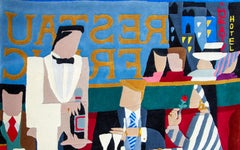 Dinner for Two, Art-Déco-Wandteppich von Giancarlo Impiglia