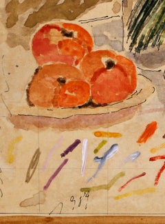 Portrait of Woman, Zeitgenössische Mischtechnik auf Papier von Michael Eisemann