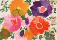 Vintage Flowers V, Lithograph by Helen Covensky