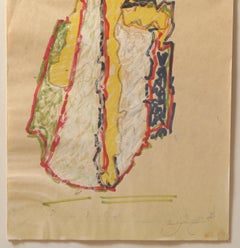 "Yellow Coconut", 1981, Drawing by John Chamberlain