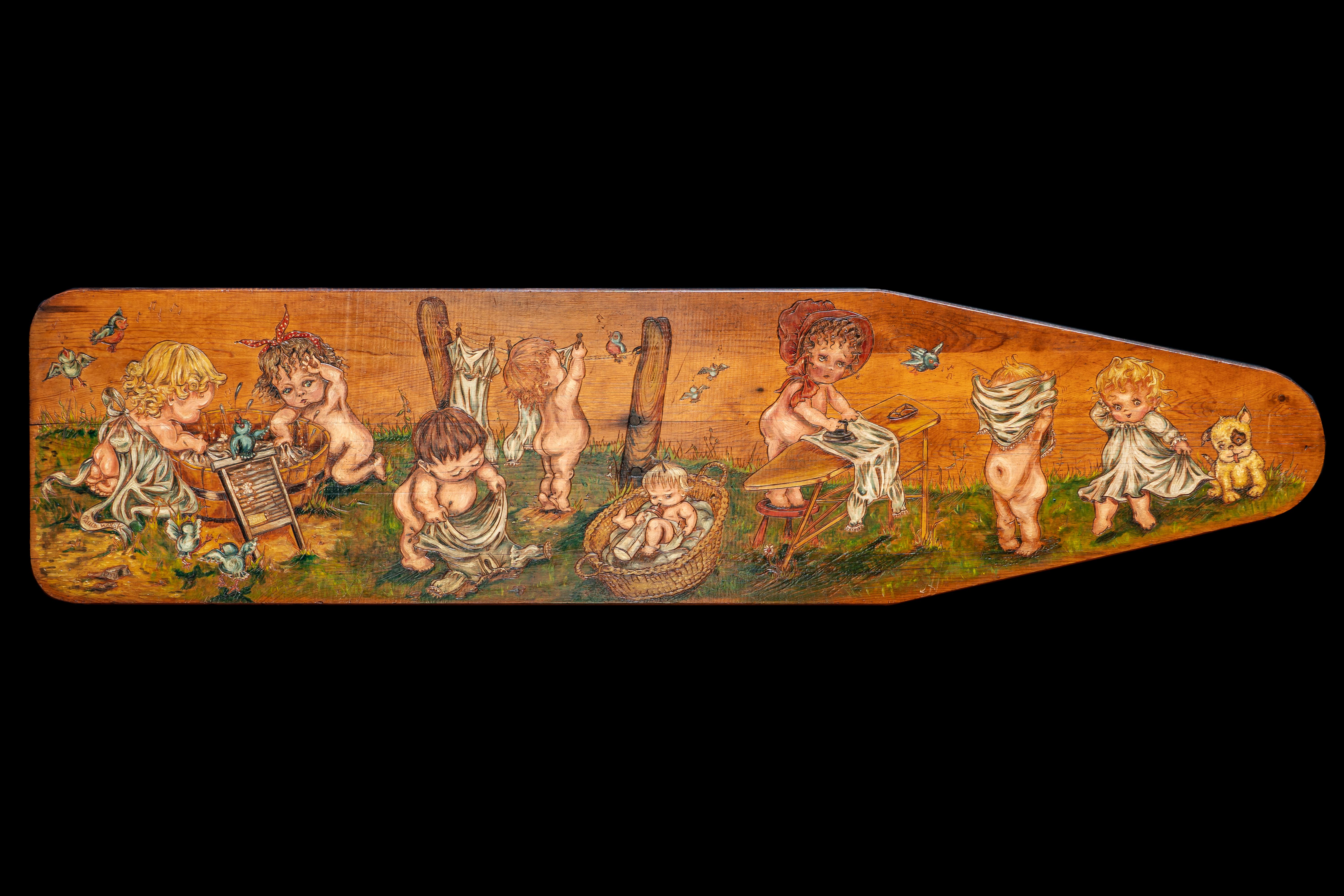 Lavandería, pintura acrílica sobre madera de Paula Towne