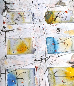 Untitled - 3, Abstract Acrylic and Mixed Media Painting on Paper by Robert Kautz