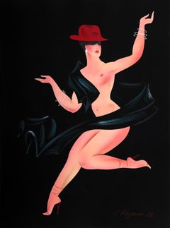 Retro Dancing Semi-Nude, Fashion Art by Erik Freyman