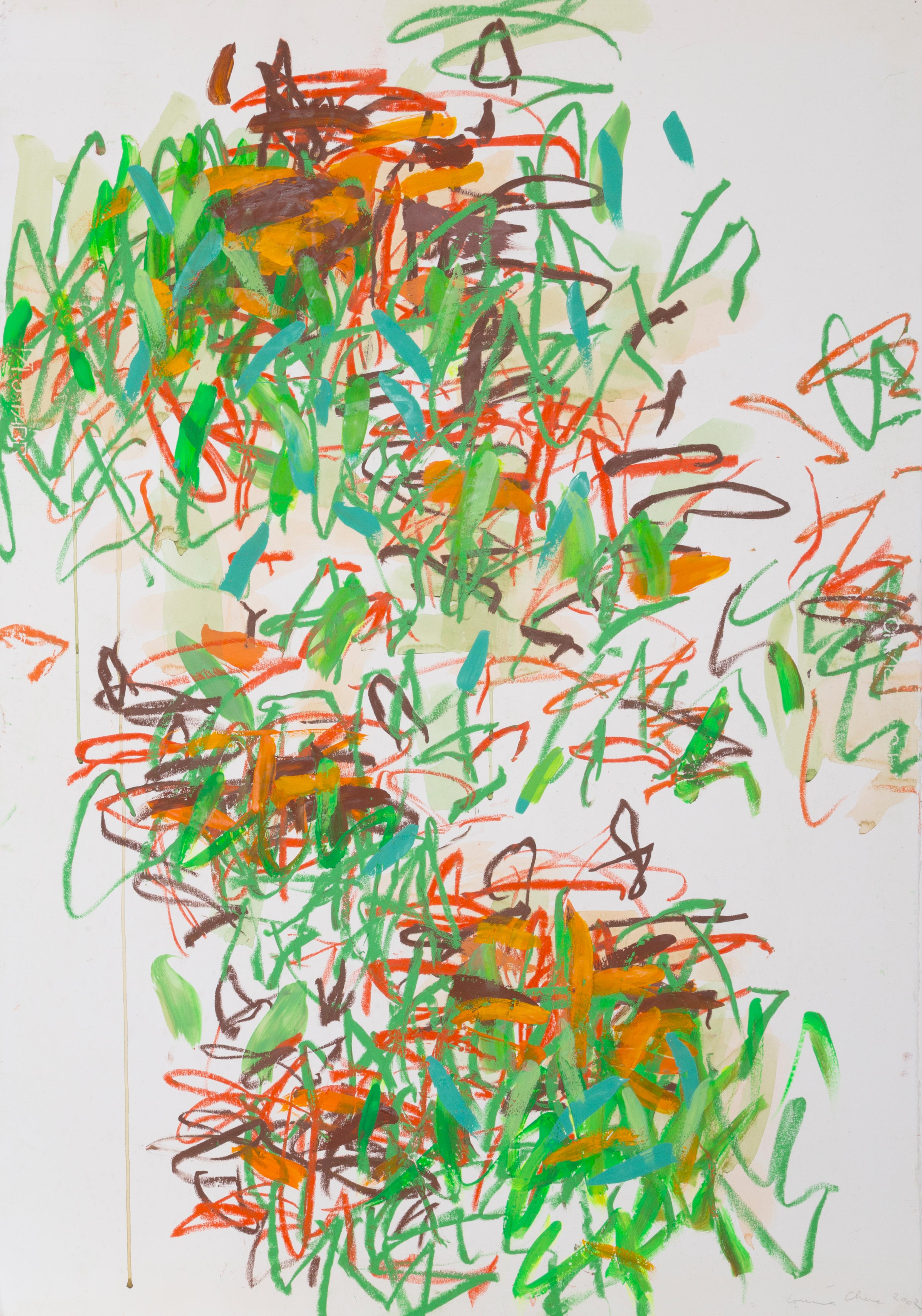 Artist: Louisa Chase, American (1951 - 2016)
Title: Untitled - Tyger Tyger
Year: 2002
Medium: Acrylic and oil pastel on paper, signed and dated in pencil
Size: 39.25 x 27.75 in. (99.7 x 70.49 cm)
