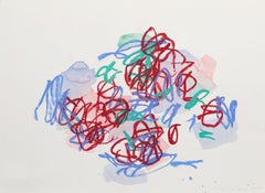 Bowl of Cherries, Abstract Expressionist Drawing by Louisa Chase