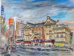 Chinatown Theater, Pastel Drawing by Kamil Kubik