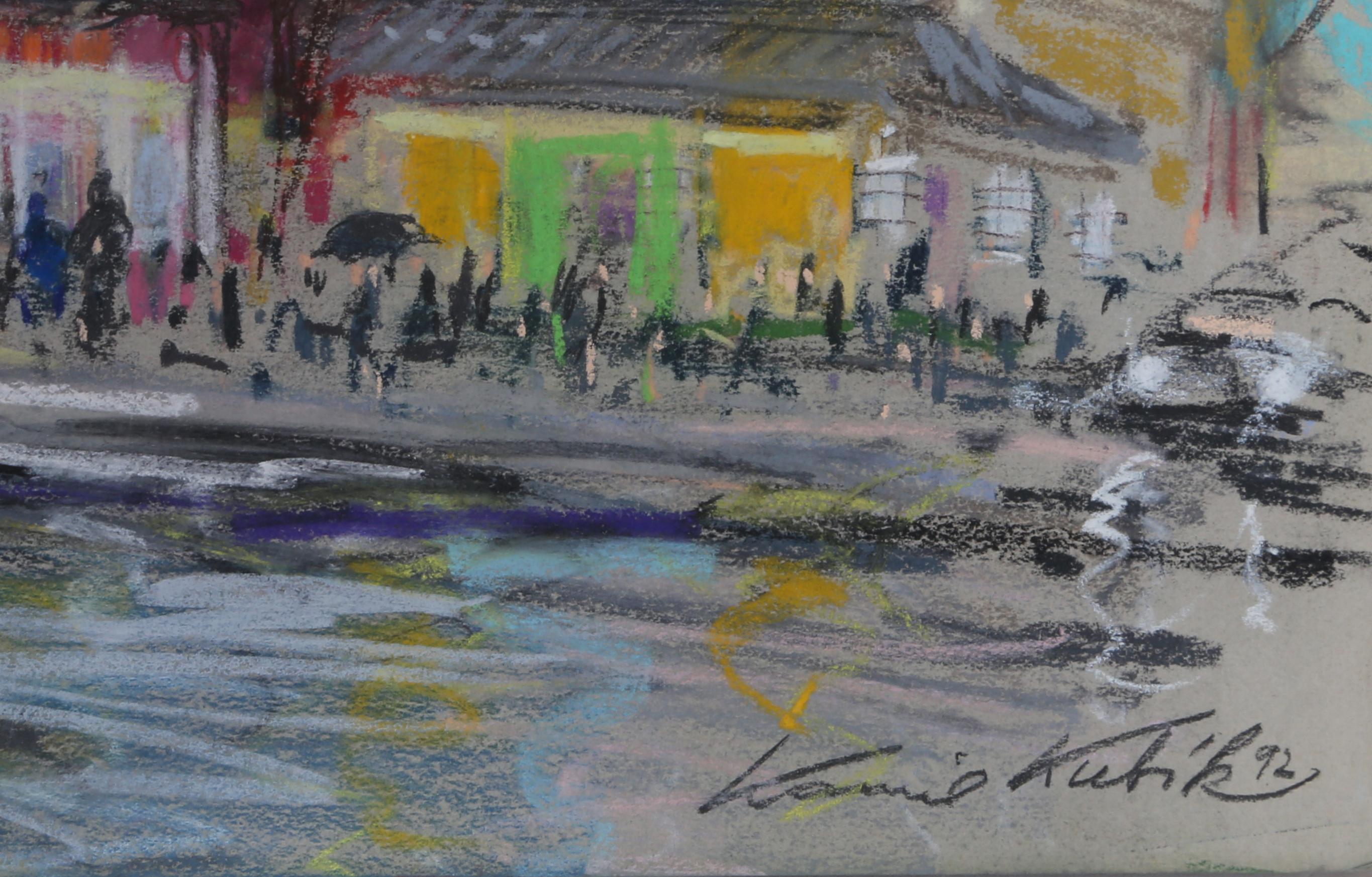 Chinatown Theater by Kamil Kubik, Czech/American (1930–2011)
Pastel on Paper, signed l.r.
Size: 19.5 x 25.5 in. (49.53 x 64.77 cm)