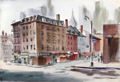 Vintage Fulton Street, Watercolor by Eve Nethercott