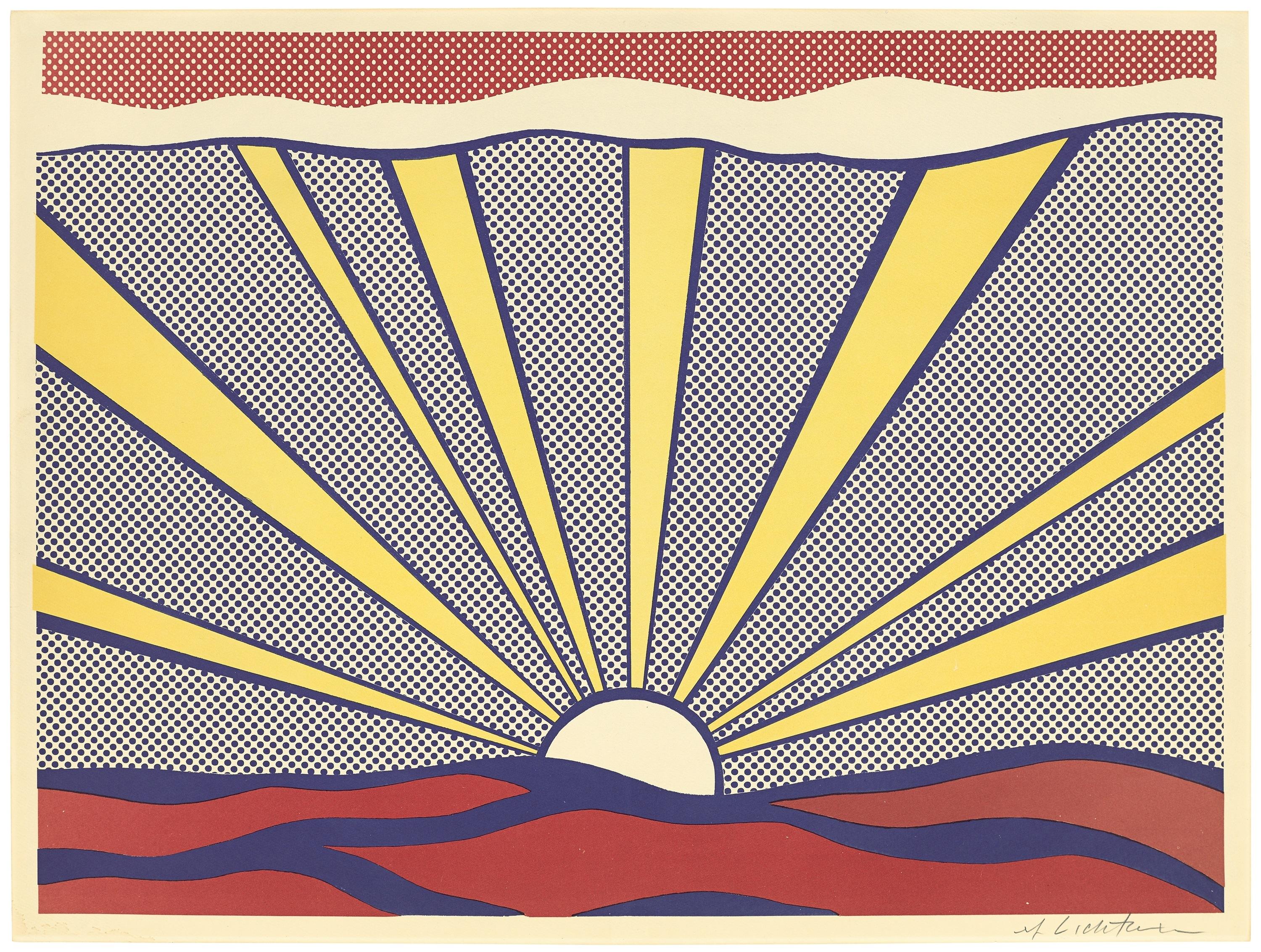 Roy Lichtenstein Landscape Print - Sunrise C. II.7