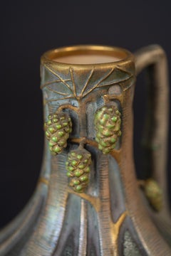 Amphora Ewer with Pine Cone Motif by Paul Dachsel