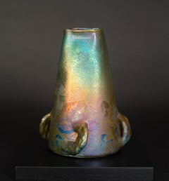 Iridescent Mushroom Vase by Clement Massier and Lucien Levy-Dhurmer