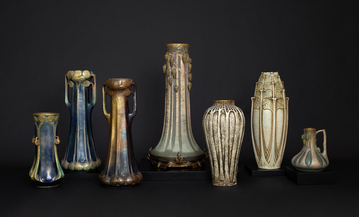 Ginko Leaf Vase by Czech Royal Amphora attrib. Paul Dachsel 4