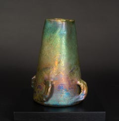 Schillernde Pilzvase von Clement Massier und Lucien Levy-Dhurmer