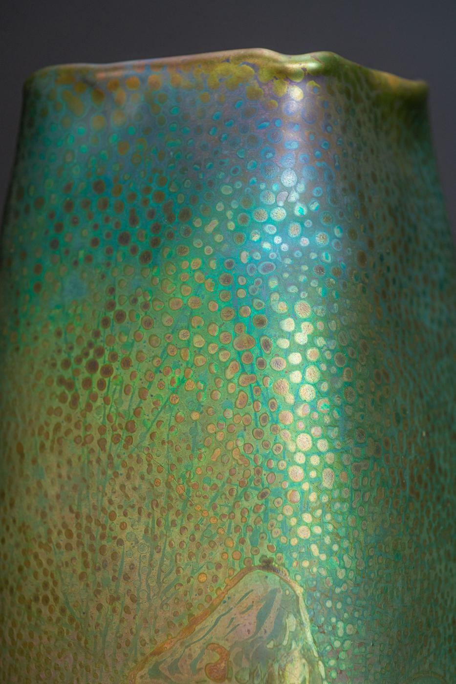 Vase champignon irisé de Clement Massier et Lucien Levy-Dhurmer 9