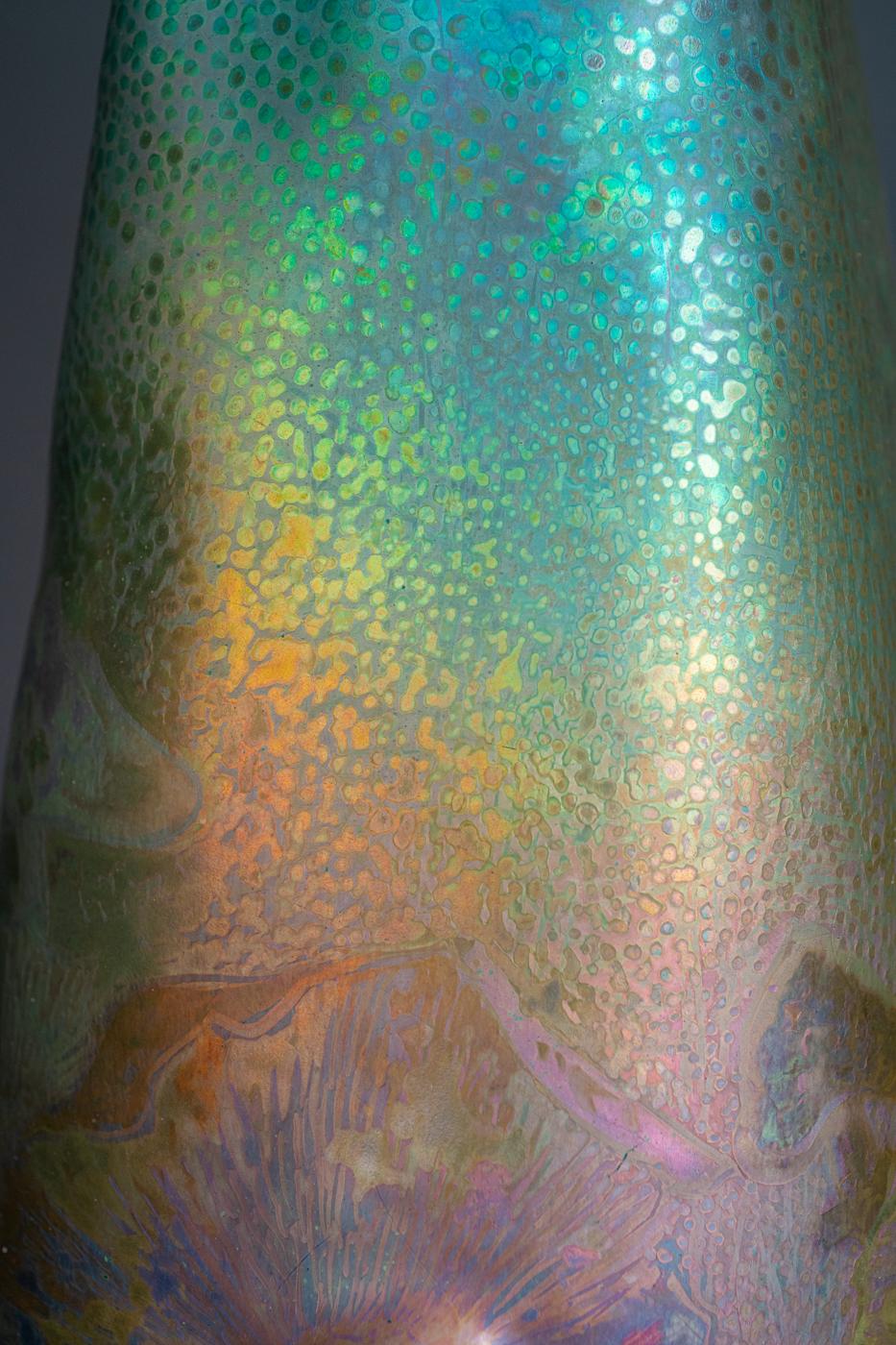 Iridescent Mushroom Vase by Clement Massier and Lucien Levy-Dhurmer 1