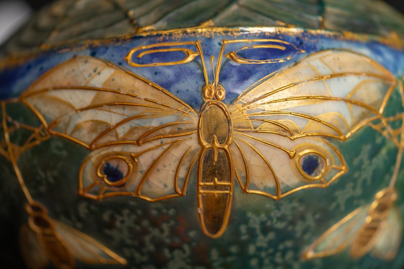 Gres Bijou series Butterflies & Spiderwebs Vase by Reissner & Kessel for Amphora 2