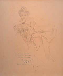 „Porträtstudie für Prinzzna Hyacinta“ Original Zeichnung von Alphonse Mucha, Original 1907