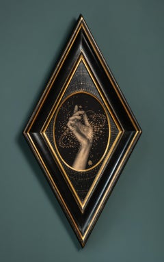 Evocavit Umbras - Satz von 2 vergoldeten Zeichnungen von Alessandra Maria in individuellen Rahmen