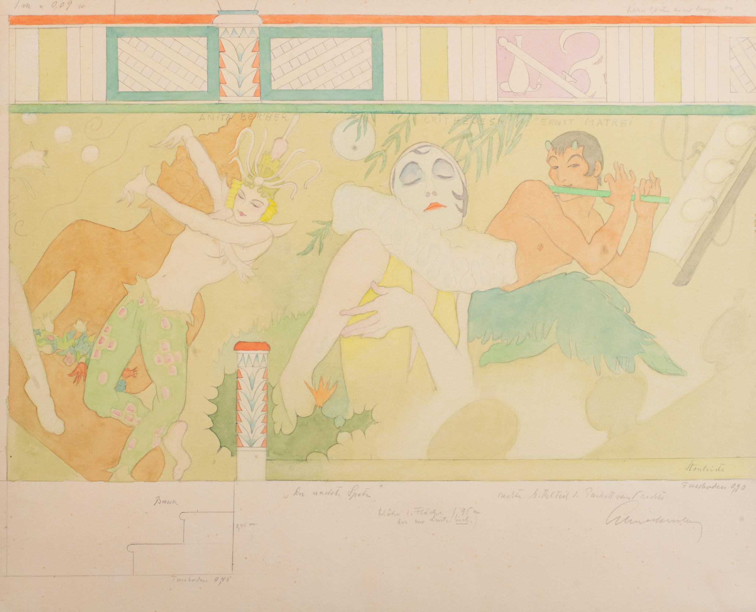 „Pan“ Original Storyboard aus Aquarell und Tinte von Walter Schnackenberg