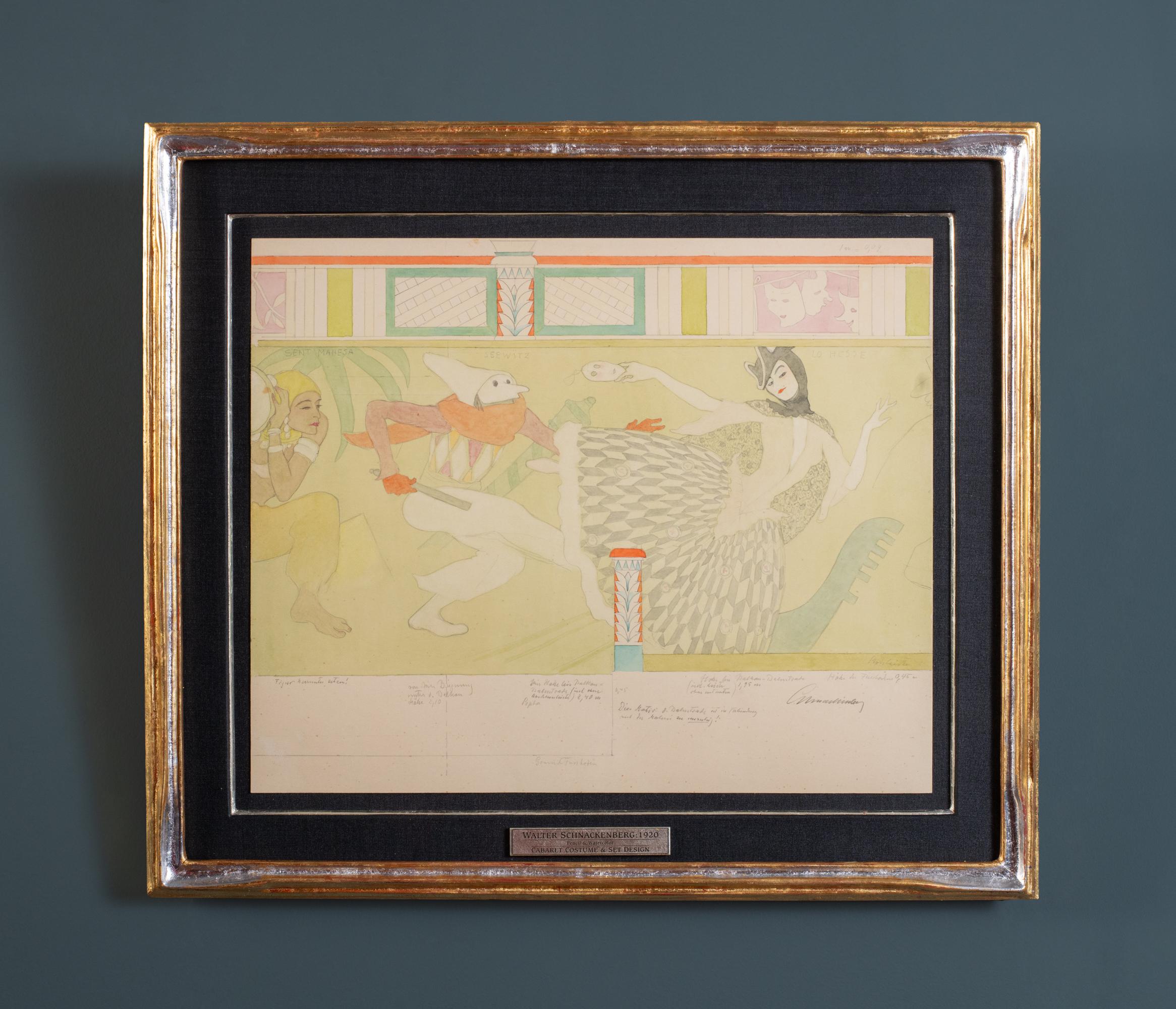 „Masquerade“ Original Storyboard aus Aquarell und Tinte von Walter Schnackenberg im Angebot 1