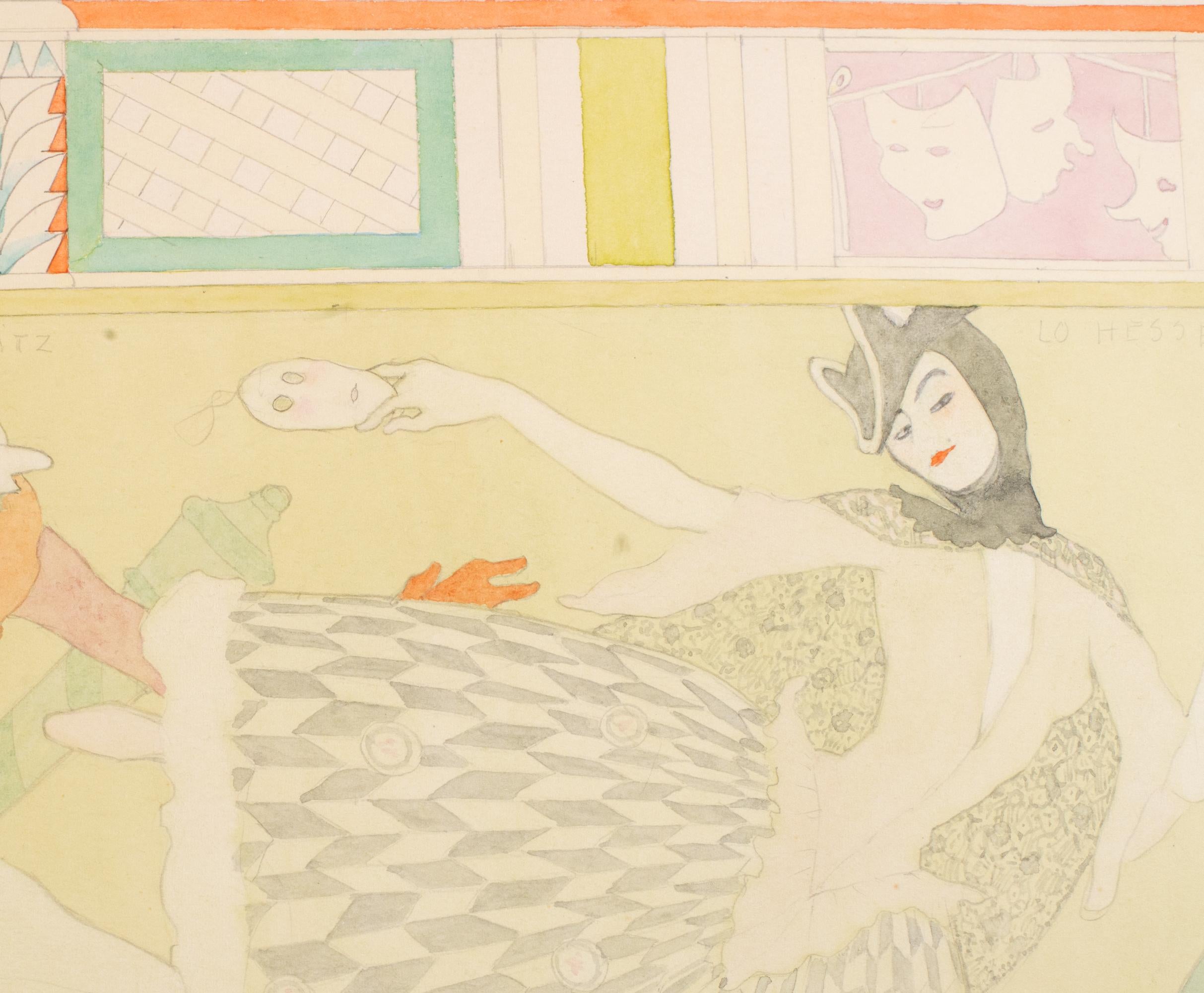 „Masquerade“ Original Storyboard aus Aquarell und Tinte von Walter Schnackenberg im Angebot 3