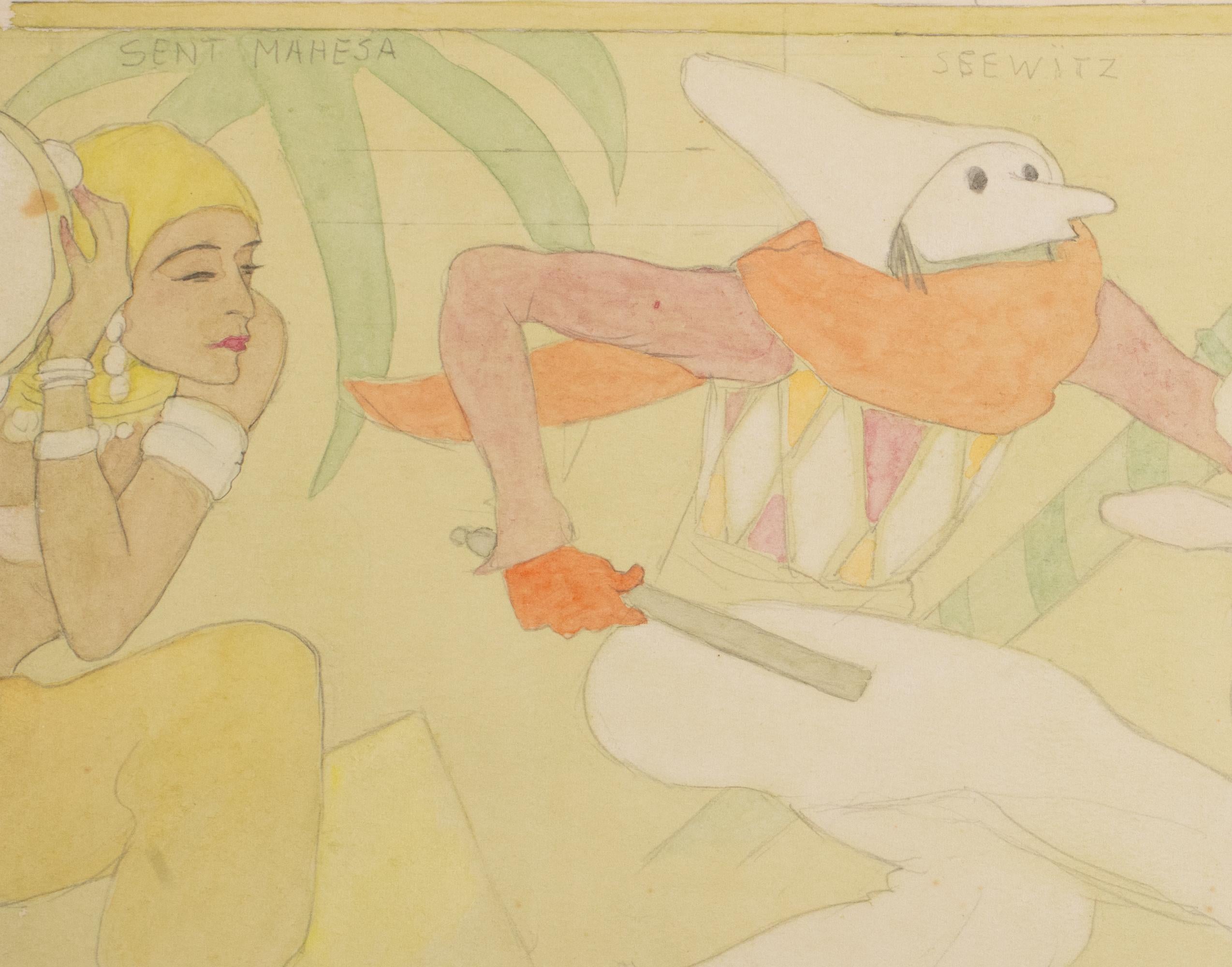 „Masquerade“ Original Storyboard aus Aquarell und Tinte von Walter Schnackenberg im Angebot 2