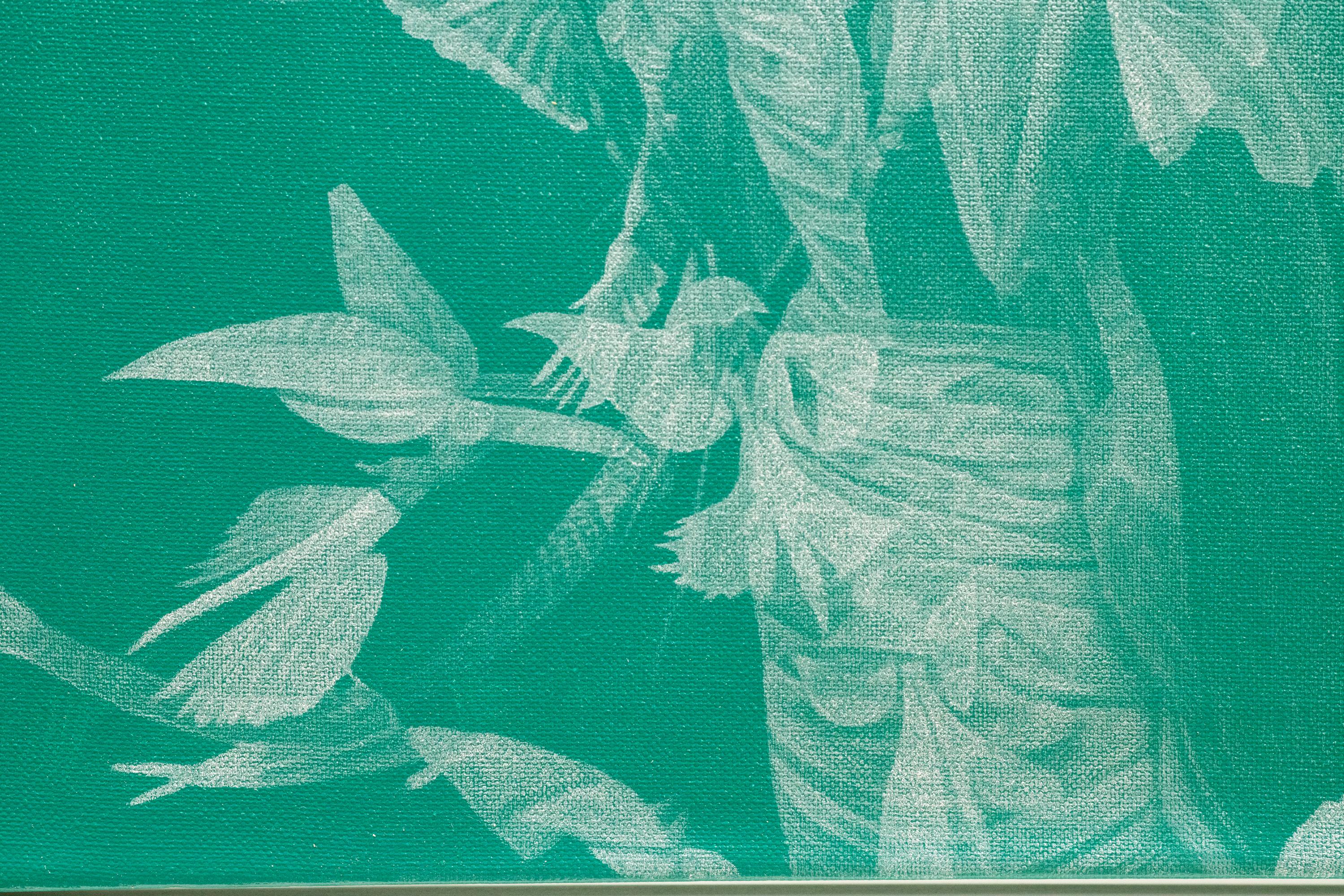 Lápiz de color sobre lienzo con revestimiento acrílico.