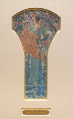 "Il destino" acquerello simbolista originale di Carlos Schwabe