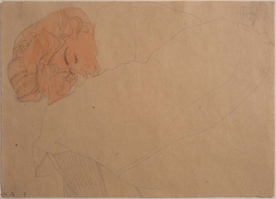 Portrait of Melanie Schiele: Study for Danaë (cat. no. D196a)