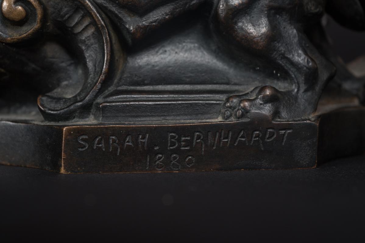 Sphinx Inkwell - Art Nouveau Sculpture by Sarah Bernhardt