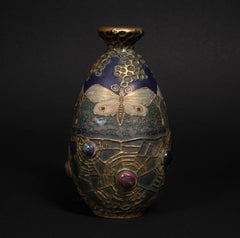 Antique Amphora Semiramis Butterflies & Spiderwebs Vase