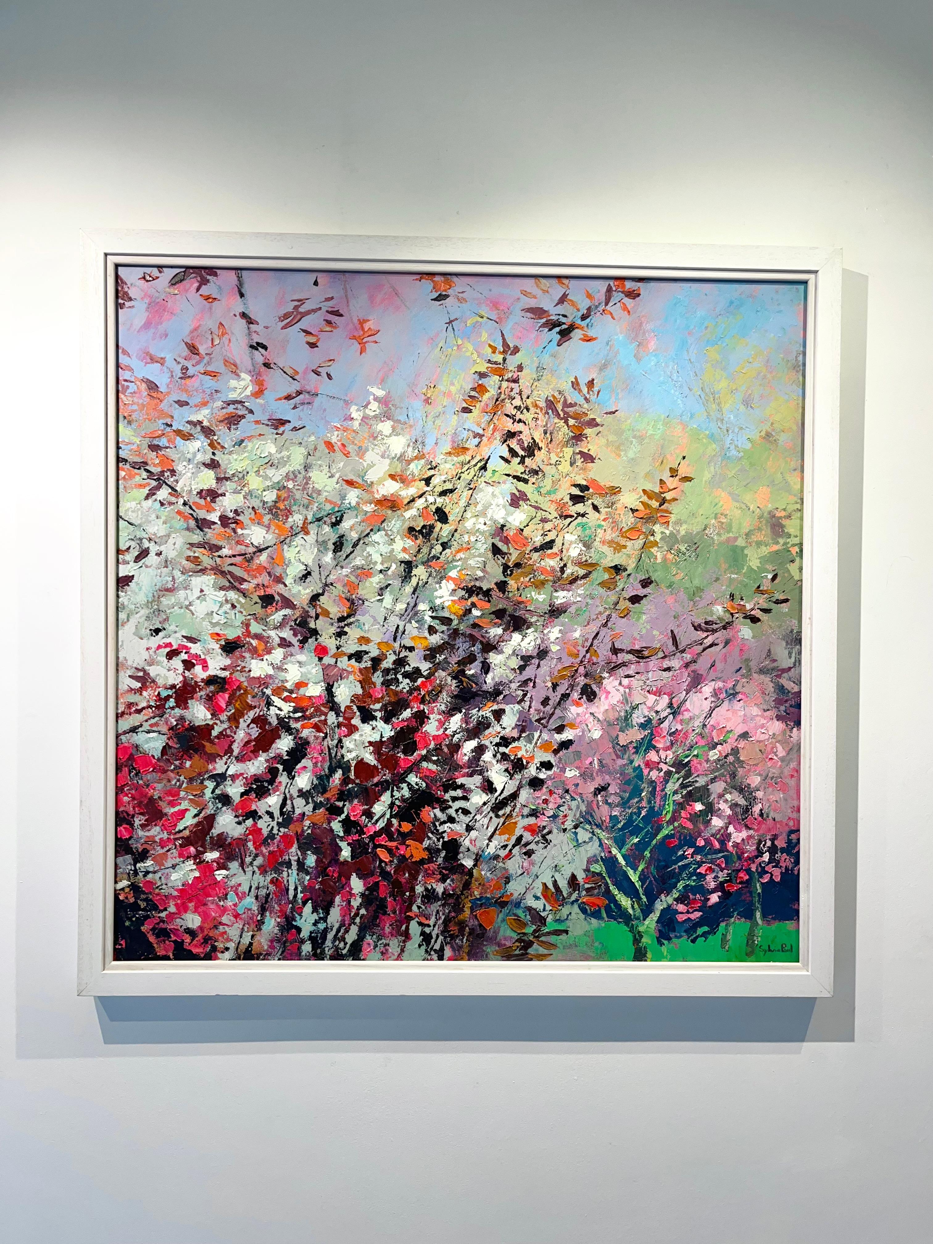 Hear the Birds Sing-original abstract floral landscape painting-contemporary Art - Painting de Sylvia Paul