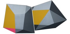 Singularity II - peinture géométrique moderne abstraite graphique en 3d - art contemporain