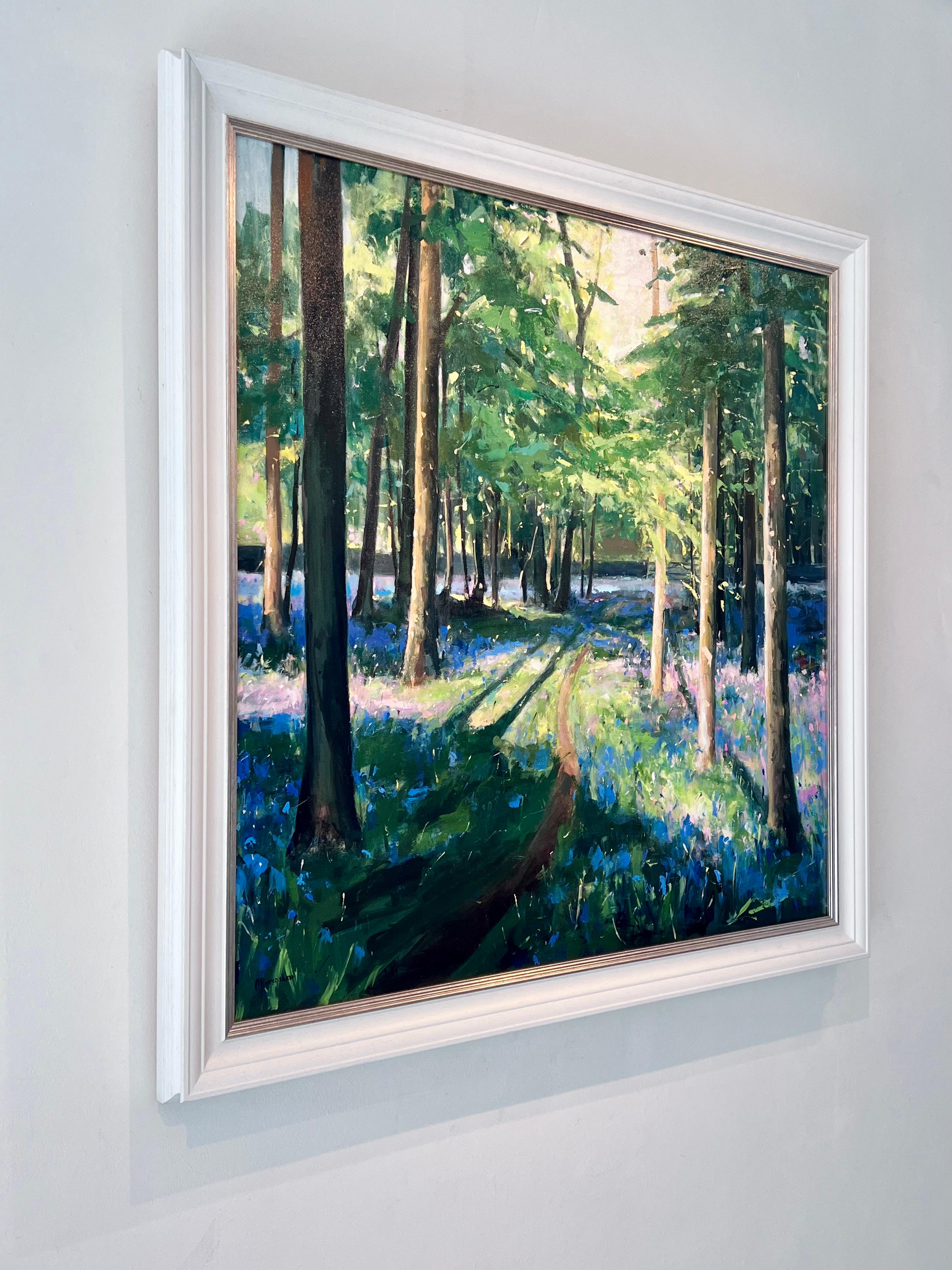 Calling Me Home – Original-Impressionismus-Blumenlandschaftsgemälde-moderne Kunst (Blau), Landscape Painting, von Sarah Ollerenshaw
