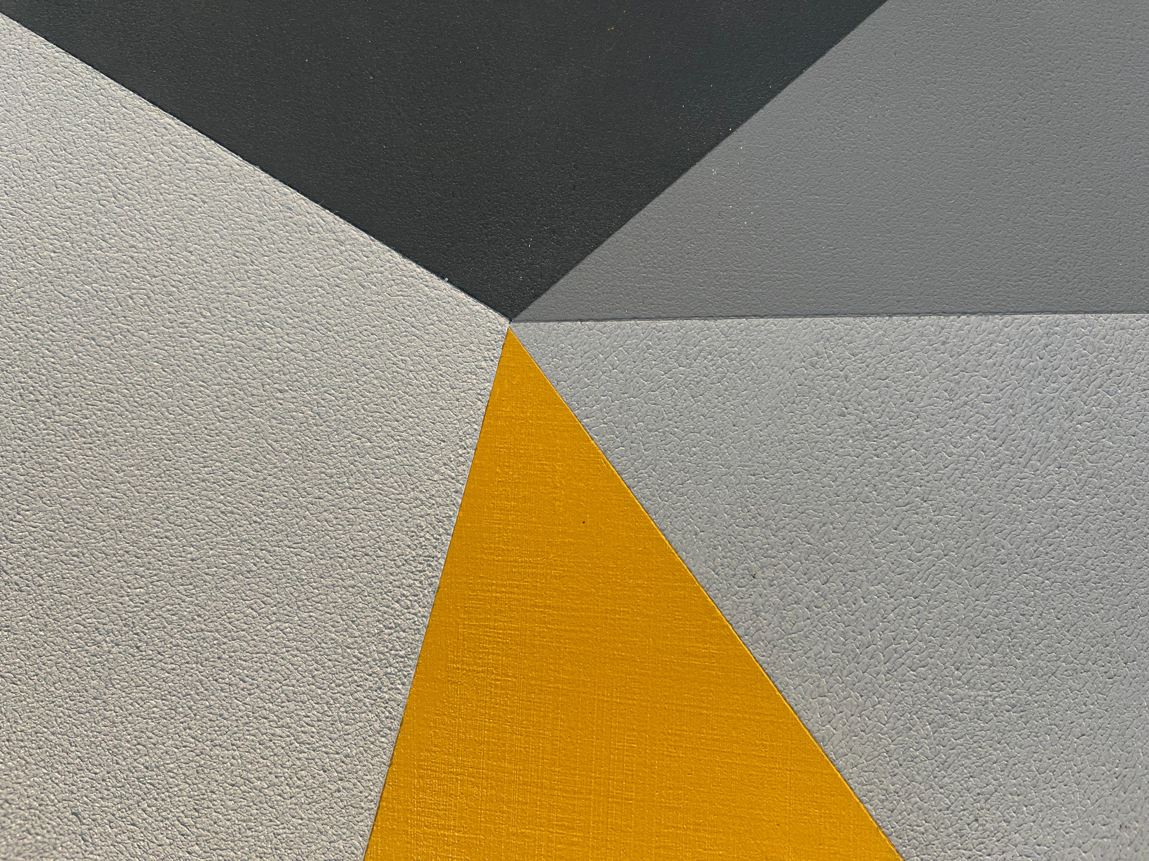Singularity II-abstract modern geometric graphic 3d paintinting-contemvorary art - Abstract Geometric Painting by Heny Steinberg